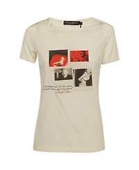 Pre-Owned Dolce & Gabbana Women's Marilyn Monroe Print Silk Blend Top