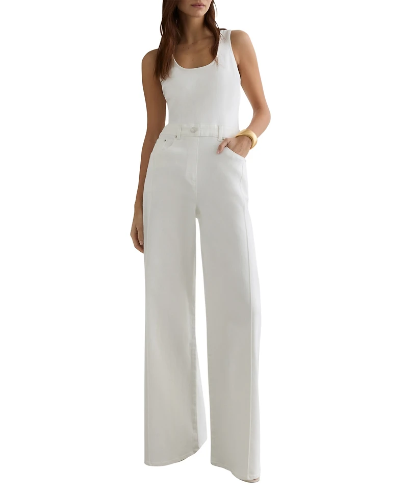 Reiss Womens' Rose Denim Racer Jumpsuit