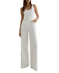 Reiss Womens' Rose Denim Racer Jumpsuit