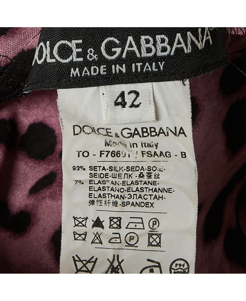 Pre-Owned Dolce & Gabbana Women's Leopard Print Satin Top