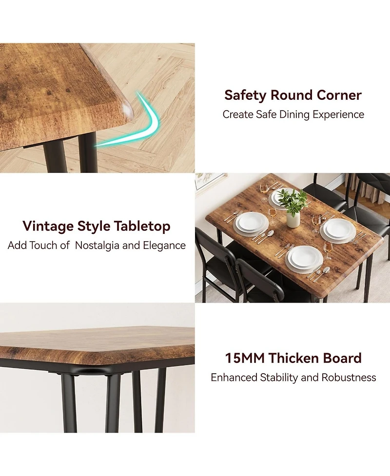 gaomon 5-Piece Dining Table Set with Upholstered Chairs