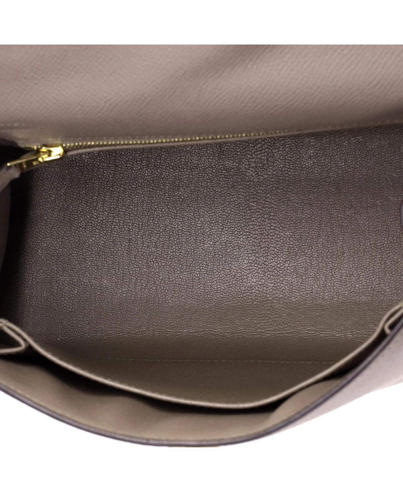 Pre-Owned HERMES Kelly 25 Handbag Grey Epsom with Gold Hardware