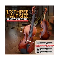 Pyle 3/4 Size Beginner Violin Starter Kit, Includes Travel Case, Bow, Extra Strings, Tuner, Shoulder Rest & Cleaning Cloth