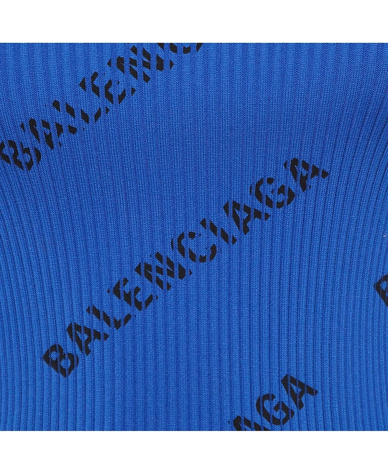 Pre-Owned Balenciaga Women's Logo Print All-Over Rib Knit Pullover