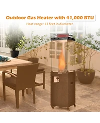 Gouun 41000 Btu Propane Patio Heater with Metal Hood and Lockable Wheels