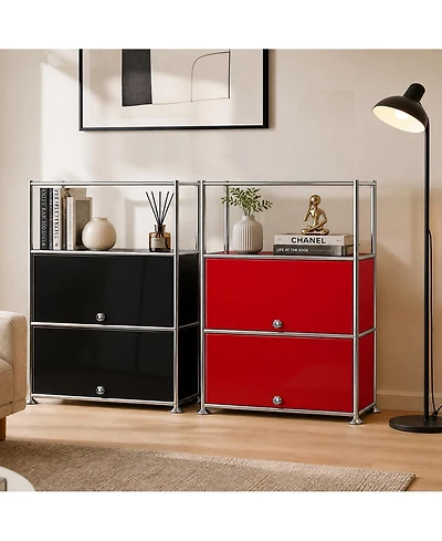 Mega Casa 3-Tier Storage Cabinet Metal Shelving Unit – Multi-Functional Kitchen Organizer, White