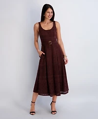 Kensie Women's Crochet Knit Scoop Neck Dress