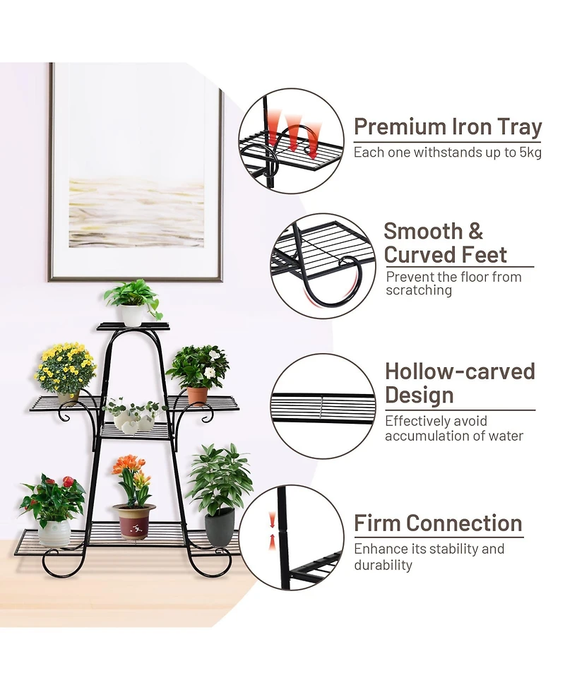 Sugift 7 Tier Metal Patio Plant Stand