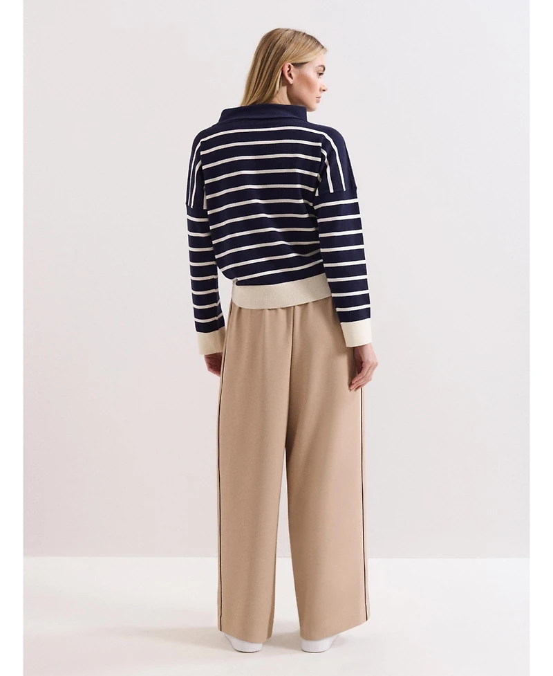 Phase Eight Women's Wide Leg Stripe Detail Skye Trousers