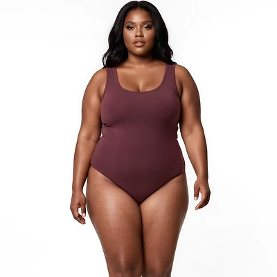 Calypsa Plus Size Mila One-Piece Swimsuit With Built-In Bra and Tummy Control
