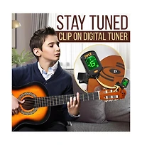 Pyle 36" 3/4 Scale Classic Guitar Kit with Digital Tuner & Accessories - Sunburst, PGACLS82SUN