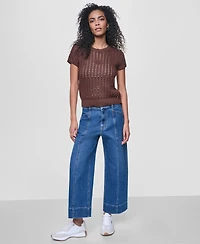 Dkny Jeans Women's Short-Sleeve Crewneck Sweater