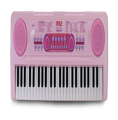 Pyle Portable Kids Karaoke Piano Keyboard with Wired Microphone, Rechargeable Battery - 49 Keys, PKBRD4911PK