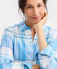 Style & Co Women's Plaid Perfect Shirt, Macy's Exclusive