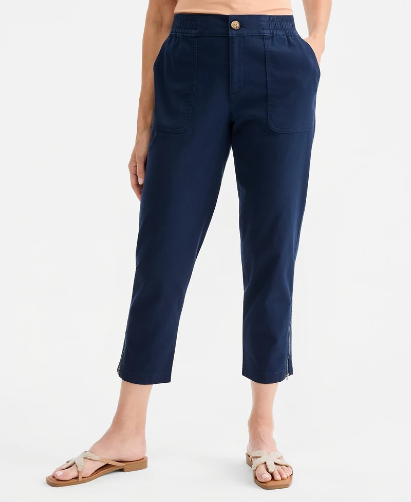 Style & Co Women's Side Zip Cropped Tapered Pants, Macy's Exclusive