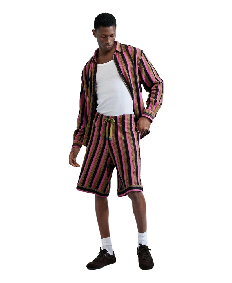 Desigual Men's Striped Knit Bermuda