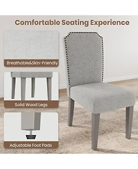 Gaomon 3-Piece Round Dining Set, 2 Upholstered Chairs, Space-Saving Kitchen Table for 4-6, Compact for Apartment or Small Space