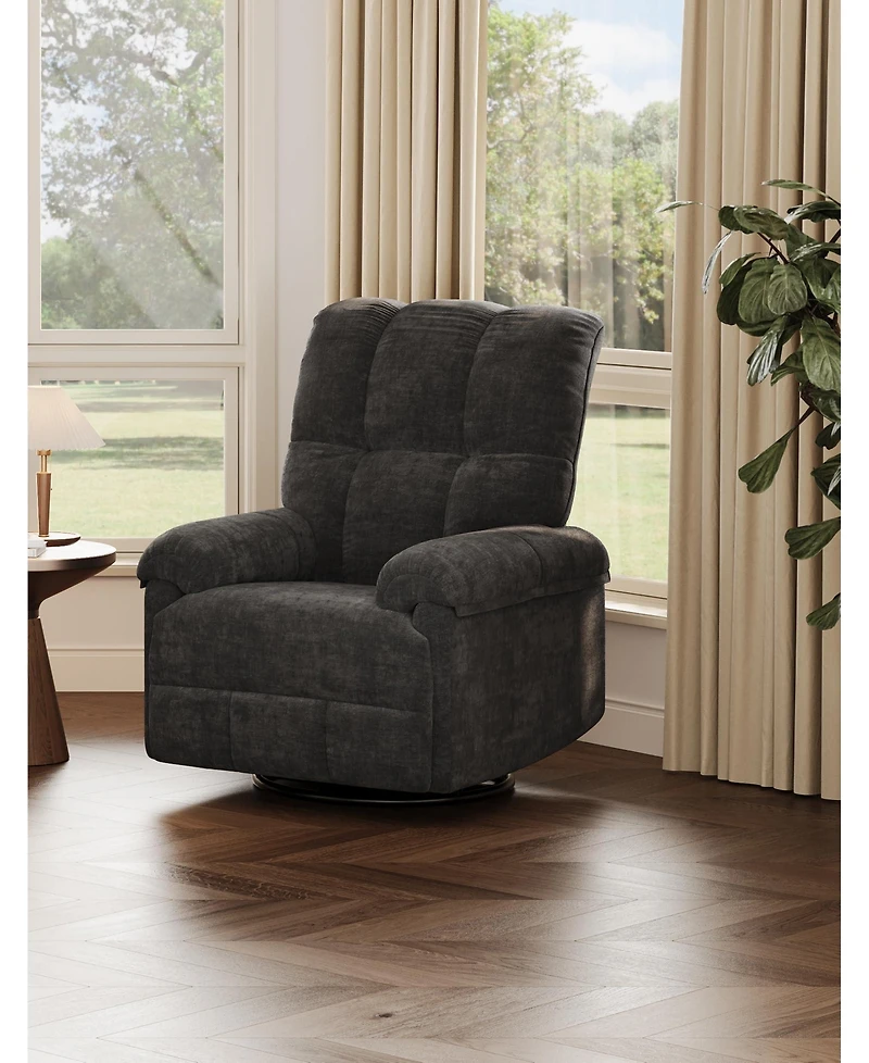 gaomon Manual Recliner Chair, Comfy Swivel Rocker Chair for Adults, Ergonomic High Back Silent Nursery Glider