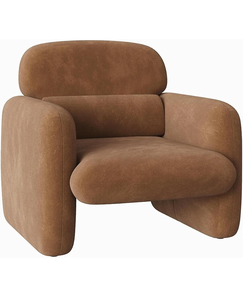 gaomon Modern Accent Chair, Wood Frame Sofa Chair, Comfortable Reading Armchair for Living Room, Bedroom, Apartment, Corner