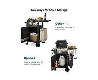 sumyeg 33.9-Inch Outdoor Grill Cart with Drop Leaf, Stainless Steel Top, Storage Cabinet and Wheels