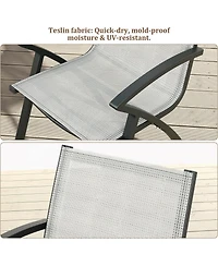 gaomon Modern Aluminum Outdoor Dining Chair- Quick-Dry Textilene- Ergonomic for Patio Poolside Restaurant