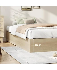 Gaomon Bed Frame with 2 Storage Drawers, No Headboard, Wood Slat Support, Noise Free