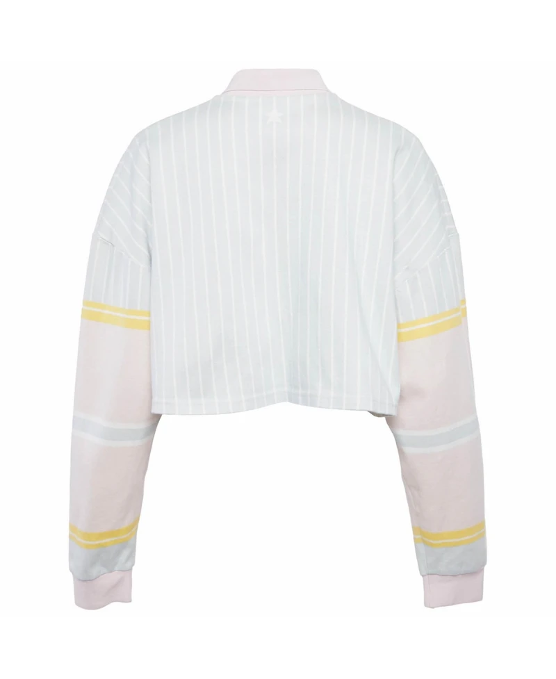 Pre-Owned Balmain Women's Striped Cotton Crop Polo T-Shirt