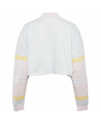 Pre-Owned Balmain Women's Striped Cotton Crop Polo T-Shirt