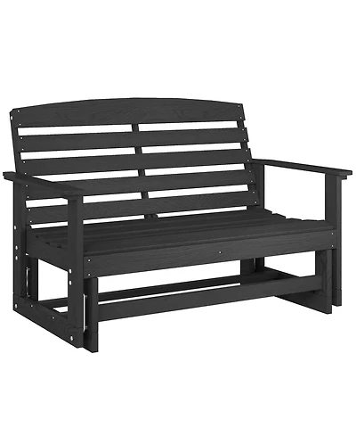 Outsunny Patio Glider Bench, Hdpe Outdoor Glider Loveseat