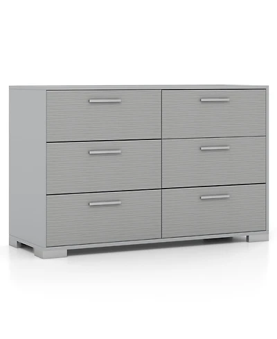 Gouun 6-Drawer Storage Cabinet with Metal Legs and Anti-Toppling Devices, 47 x 18 x 30.5