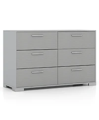 Gouun 6-Drawer Storage Cabinet with Metal Legs and Anti-Toppling Devices, 47 x 18 x 30.5