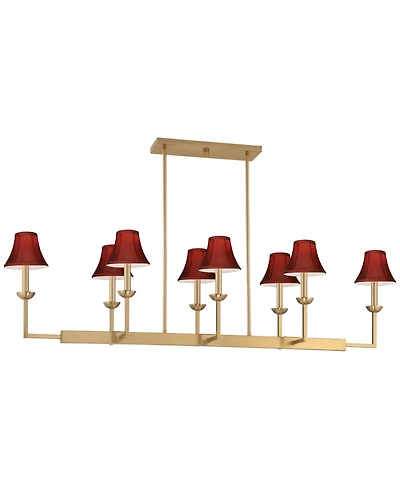 Possini Euro Design Kime 50 Inch Wide 8-Light Island Chandelier with Shades