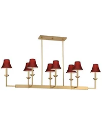 Possini Euro Design Kime 50 Inch Wide 8-Light Island Chandelier with Shades