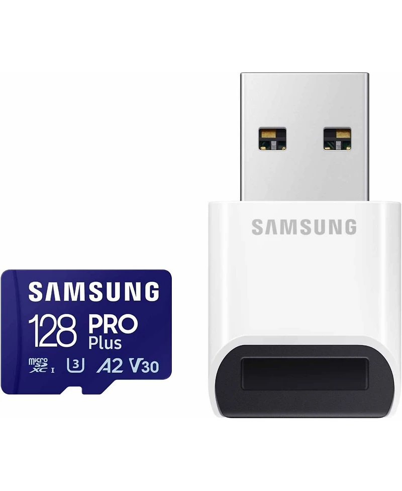 Samsung 128GB Pro Plus microSD Memory Card + Reader