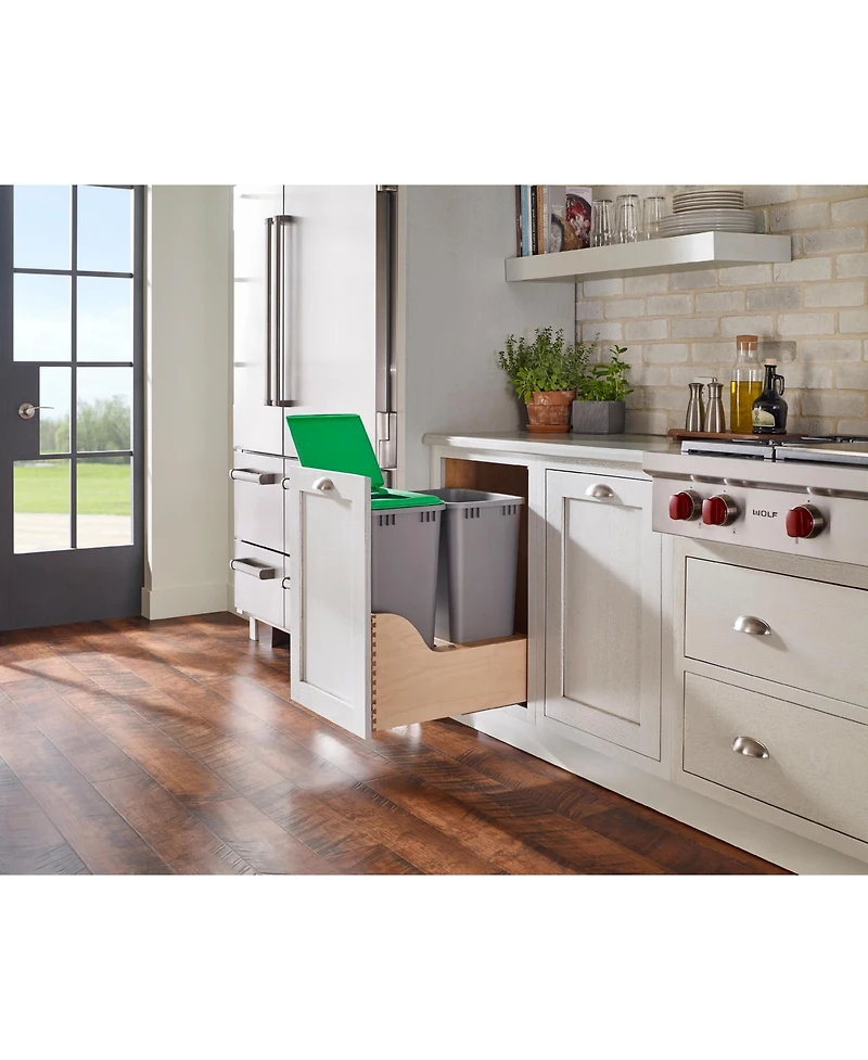 Rev-a-Shelf Dual Pullout Trash Cans Soft-close Slides, 4WCSC-2150DM-2