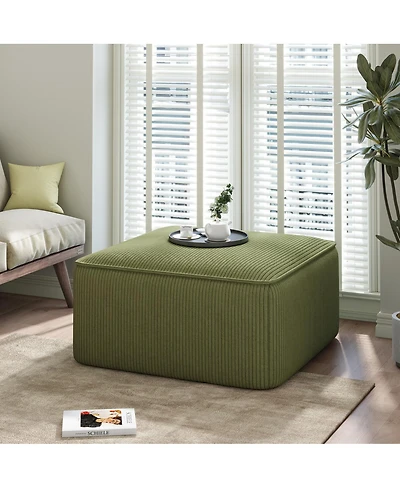 Streamdale Furniture Upholstered Square Ottoman, Corduroy