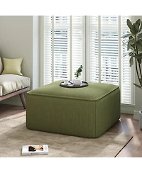 Streamdale Furniture Upholstered Square Ottoman, Corduroy