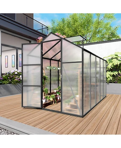 Streamdale Furniture Gain height 6x10 Feet Aluminum Greenhouse with Polycarbonate Panels