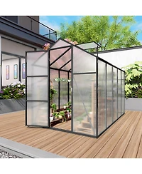 Streamdale Furniture Gain height 6x10 Feet Aluminum Greenhouse with Polycarbonate Panels