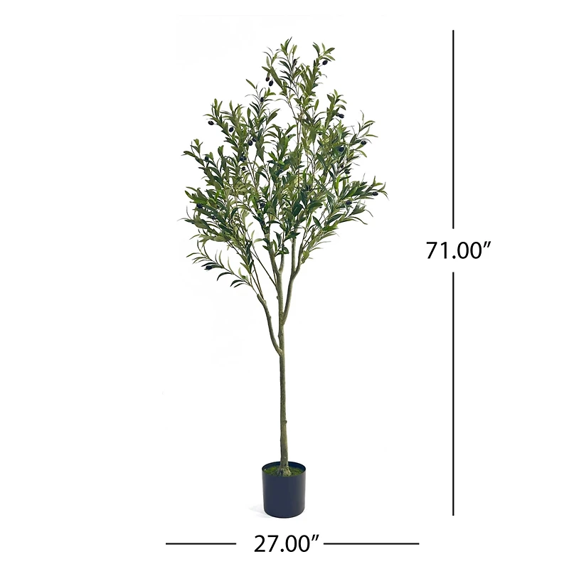 Streamdale Furniture Artificial Olive Tree - 71'' Tall - Pre-Potted