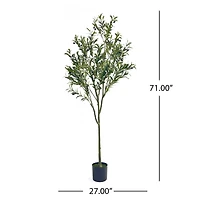 Streamdale Furniture Artificial Olive Tree - 71'' Tall - Pre-Potted