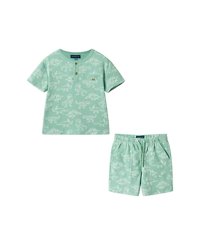 Andy & Evan Little Boys and Graphic Print Henley Set