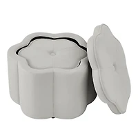 Streamdale Furniture Velvet Storage Ottoman Set of 2