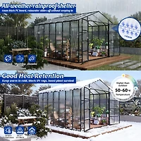 Streamdale Furniture Windproof Aluminum Greenhouse 10x14 Ft Polycarbonate Walk-in All Season