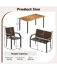 Sugift 6-Piece Outdoor Dining Set with Umbrella Hole