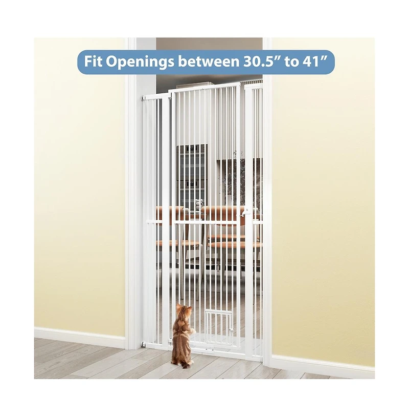 Ruie 67.5 inch Extra Tall Pet Gate with 30.5-41 in Adjustable Width Opening