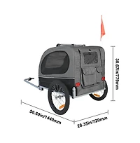 Ruie Foldable Dog Bike Trailer Pet Bicycle Carrier for Pets up to 88 lbs