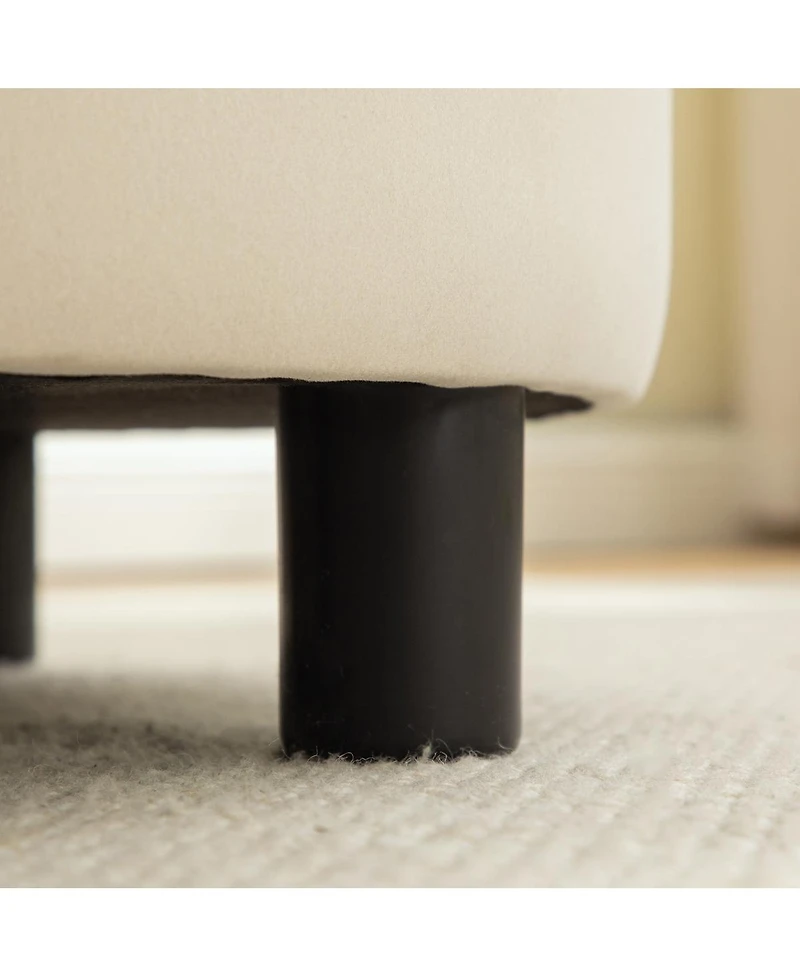 Streamdale Furniture Upholstered Round Storage Ottoman with Reversible Lid