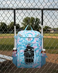 Furlihong Tie-Dye Pattern Baseball and Softball Gear Backpack for Kids Ages 8-14, Youth Bat Bag with Ventilated Shoe Compartment for Cleats, Glove