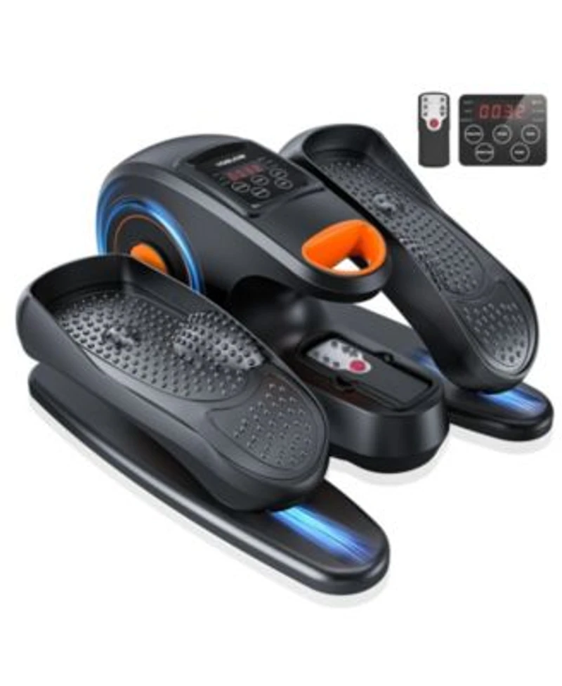 Fed Fitness Under Desk Electric Elliptical For Seniors Seated Pedal Exerciser With Remote Control 10 Speeds Foot Straps